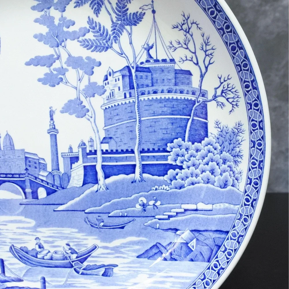 Vintage Spode Blue Room Collection Rome Blue & White Transferware Pasta Bowl